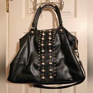 Steve Madden Black Studded Handbag 19 W, 15 H